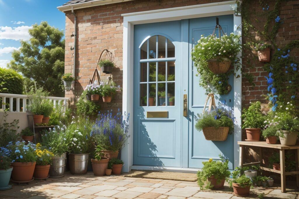 Small Herb Garden Design Ideas - An Ultimate Guide - Herbs In Hanging Baskets By Back Door