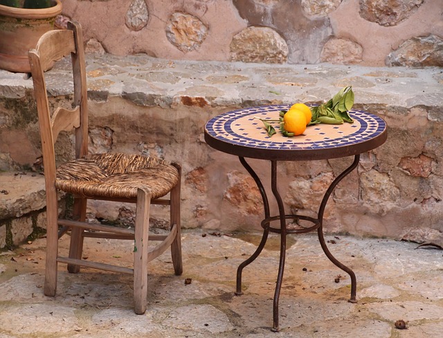 Mediterranean Garden Design Ideas - Mosaic Table