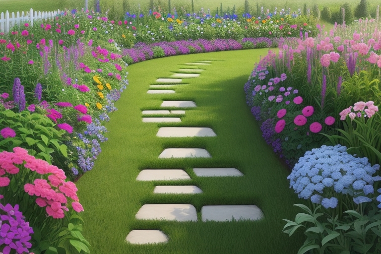 How To Design A Flower Garden - Flower Borders With Path