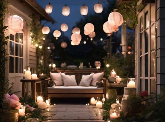 Light Up Your Garden Without Electricity - Seating Area With Fairy Lights